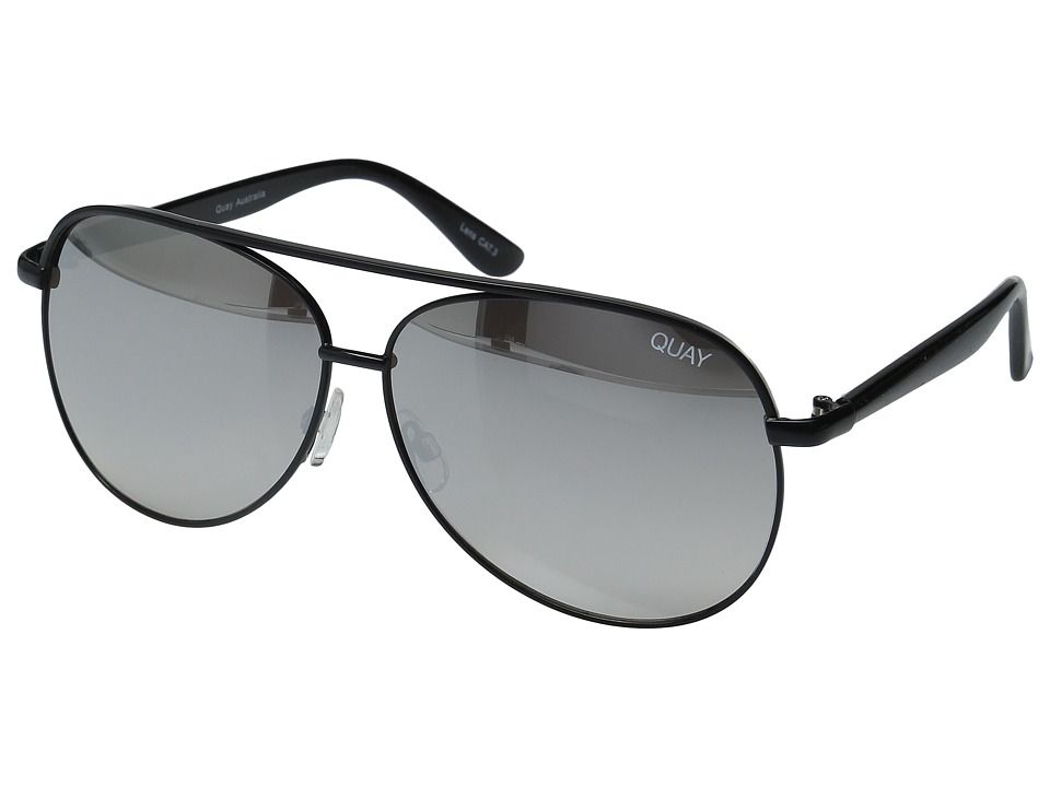 QUAY AUSTRALIA - Macaw (Black/Silver Mirror) Fashion Sunglasses | Zappos