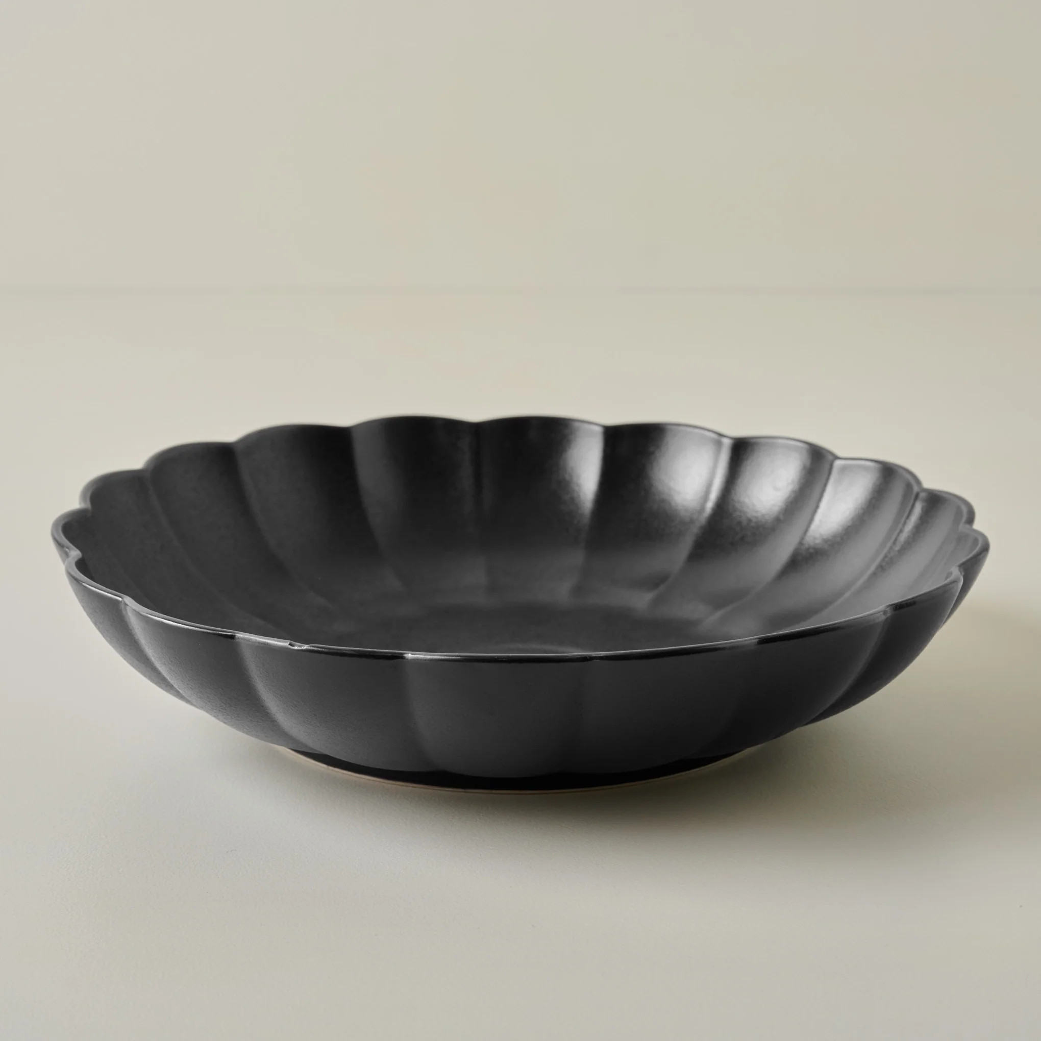Oversized Black Scalloped Serving Bowl | Magnolia