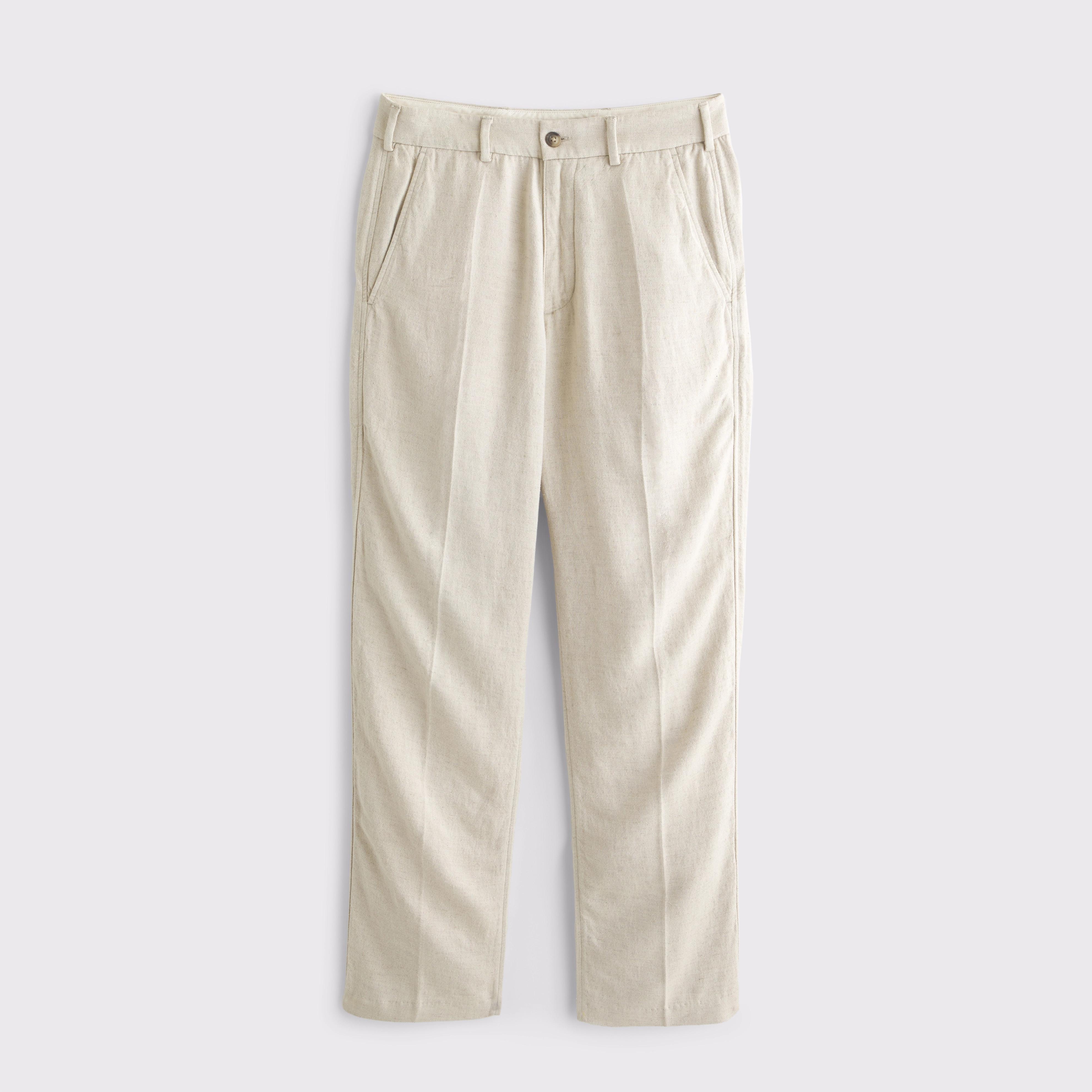 Tailored Linen-Blend Relaxed Straight Trouser | Abercrombie & Fitch (US)