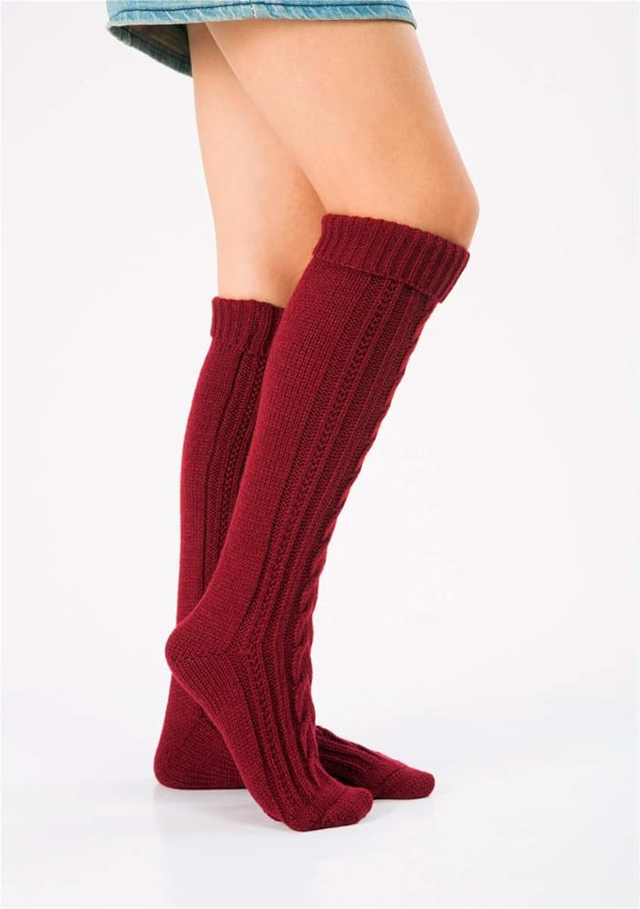 SherryDC Women's Cable Knit Long Boot Stocking Socks Knee High Winter Leg Warmers | Amazon (US)