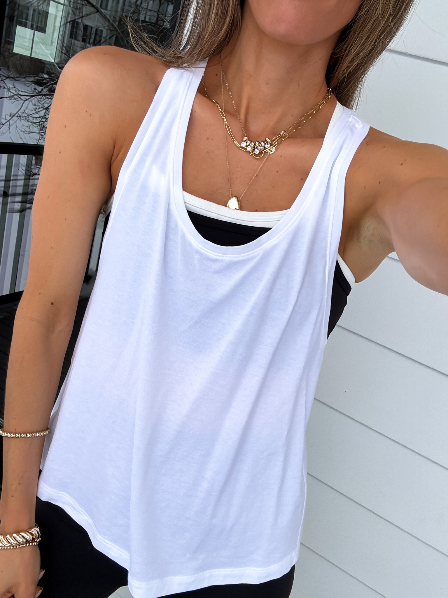 Wearing an xsmall workout sports bra, tank and xsmall black Amazon leggings 

#LTKdayinmylife #LTKfitnessgoals #LTKmorningroutine