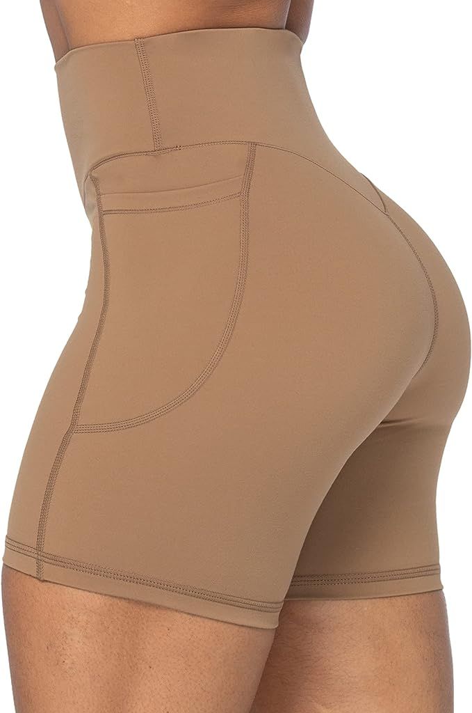 Sunzel Women's Biker Shorts in High Waist Tummy Control with Deep Pockets | Amazon (US)