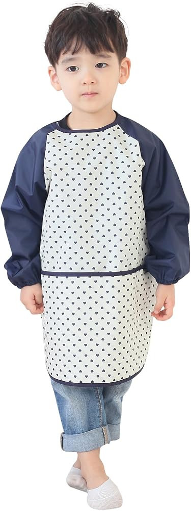 Plie Kids Waterproof Art Smock \u2013 Long Sleeve Apron for Painting, Baking, Sensory Play (Ages ... | Amazon (US)