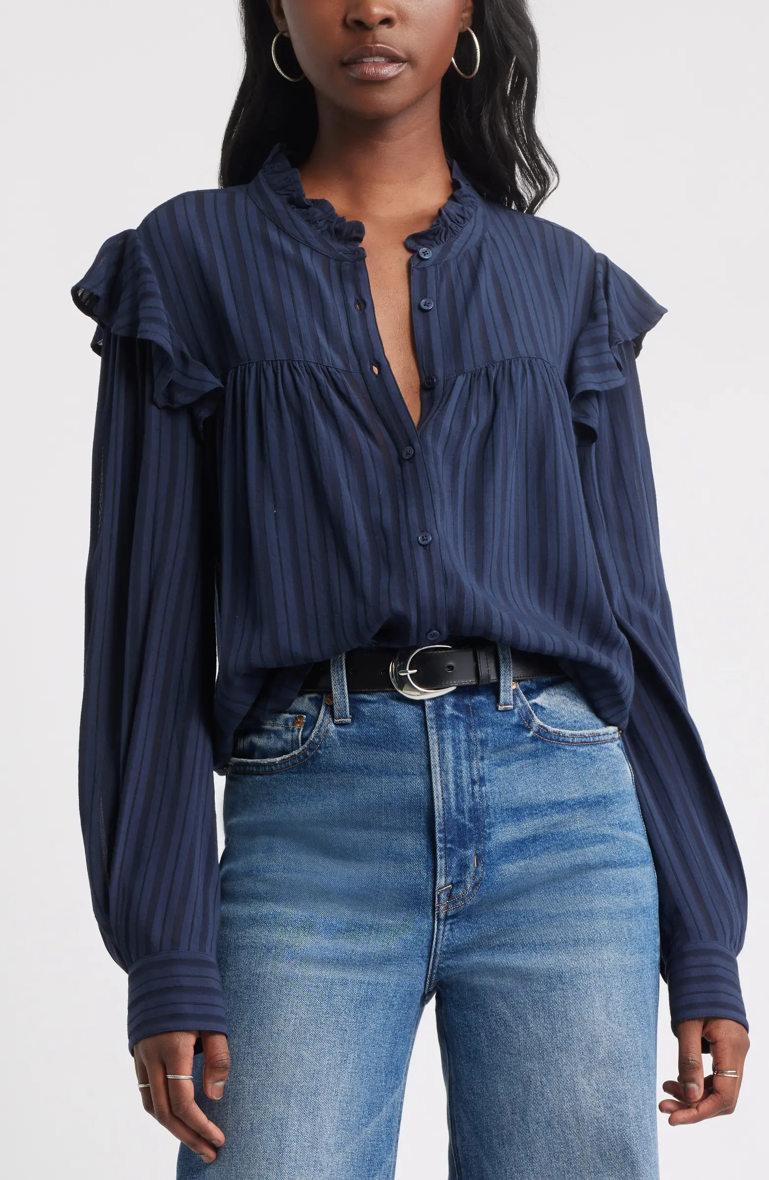 Ruffle Button-Up Shirt | Nordstrom