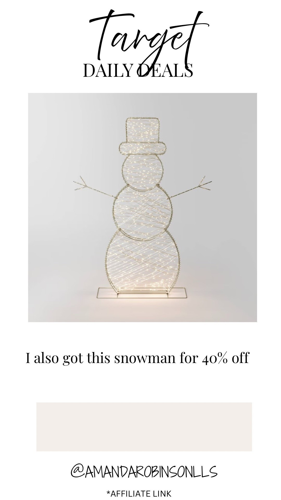 Target Daily Deals
Lit up outdoor snowman 

#LTKHome #LTKHoliday