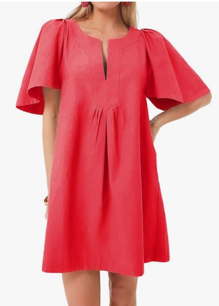 Flowy linen blend dress, red dress, classic dresses 

#LTKOver40 #LTKFindsUnder50 #LTKFindsUnder100