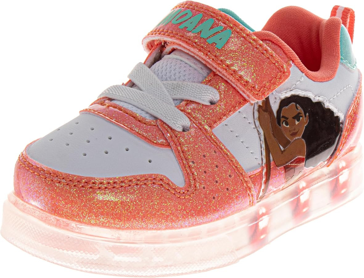 Girls Character Court Light Up Sneakers Minnie Mouse Frozen Stitch Paw Patrol Moana Disney Prince... | Amazon (US)