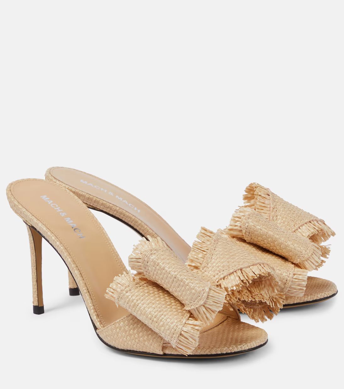 Le Cadeau 95 bow-detail raffia mules | Mytheresa (UK)