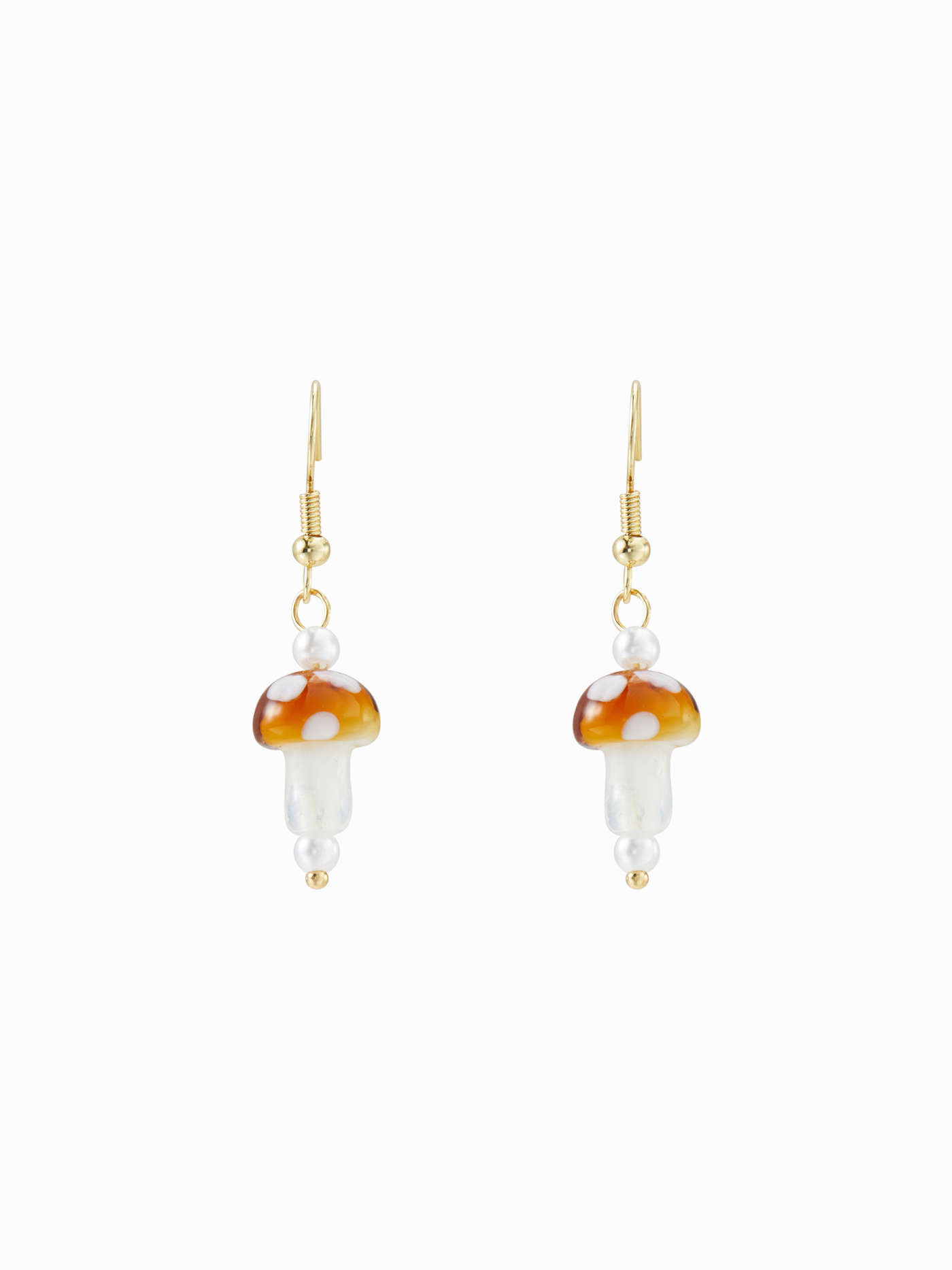 Porcelain MUSHROOM DROP EARRINGS For Daily Casual Date | Cider