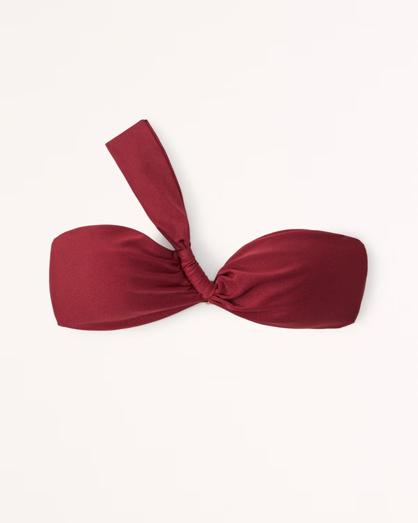 Asymmetrical One-Shoulder Twist Bralette Swim Top | Abercrombie & Fitch (US)
