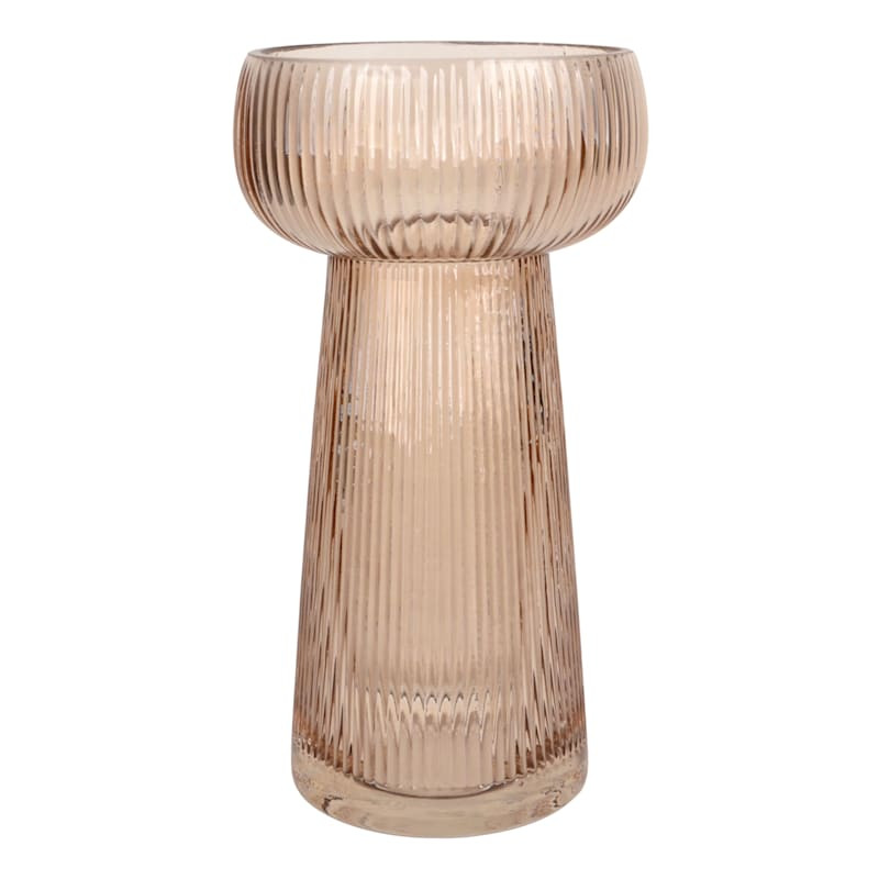Bubble Ribbed Glass Vase, 8" | At Home