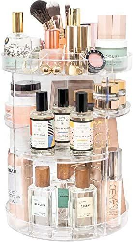 Rotating Makeup Organizer by Tranquil Abode | 360 Spinning Storage Display Case | Clear Acrylic V... | Amazon (US)