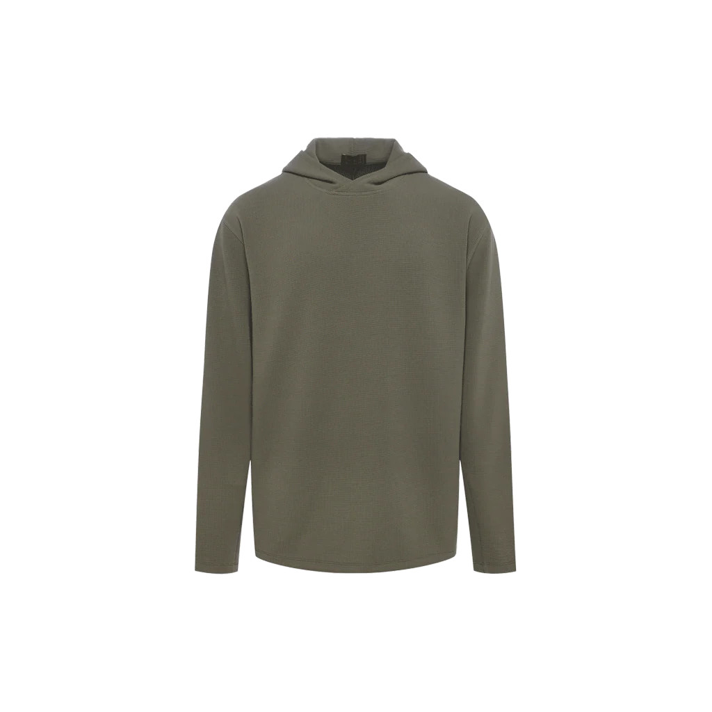 Men's Performance Waffle Hoodie | Olive | Nuuds US