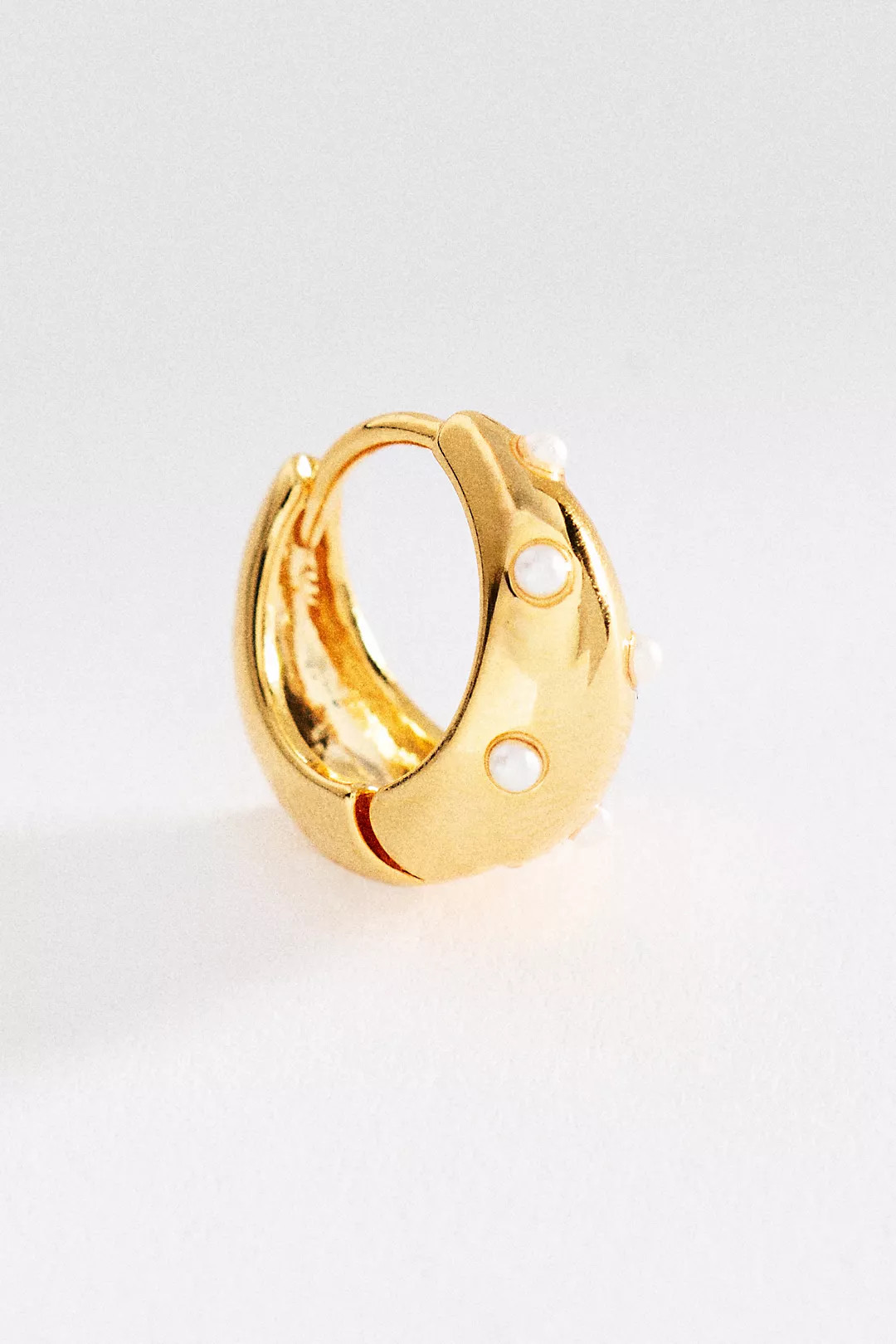 Pearl-Dotted Hoop Earrings | Anthropologie (US)