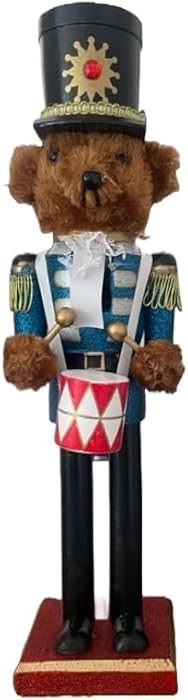 Clever Creations Blue Teddy Bear 15 Inch Traditional Wooden Nutcracker, Festive Christmas Décor ... | Amazon (US)
