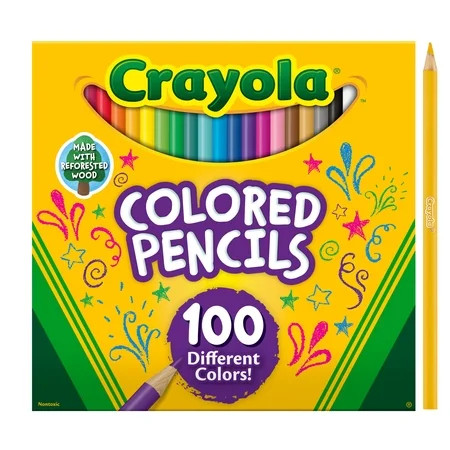 Crayola Colored Pencils, 100 Ct, Back to School Supplies, Adult Coloring Pencils, Art Classroom Must Haves, Coloring Gift for Teachers and Kids, Ages 5+ | Walmart (US)