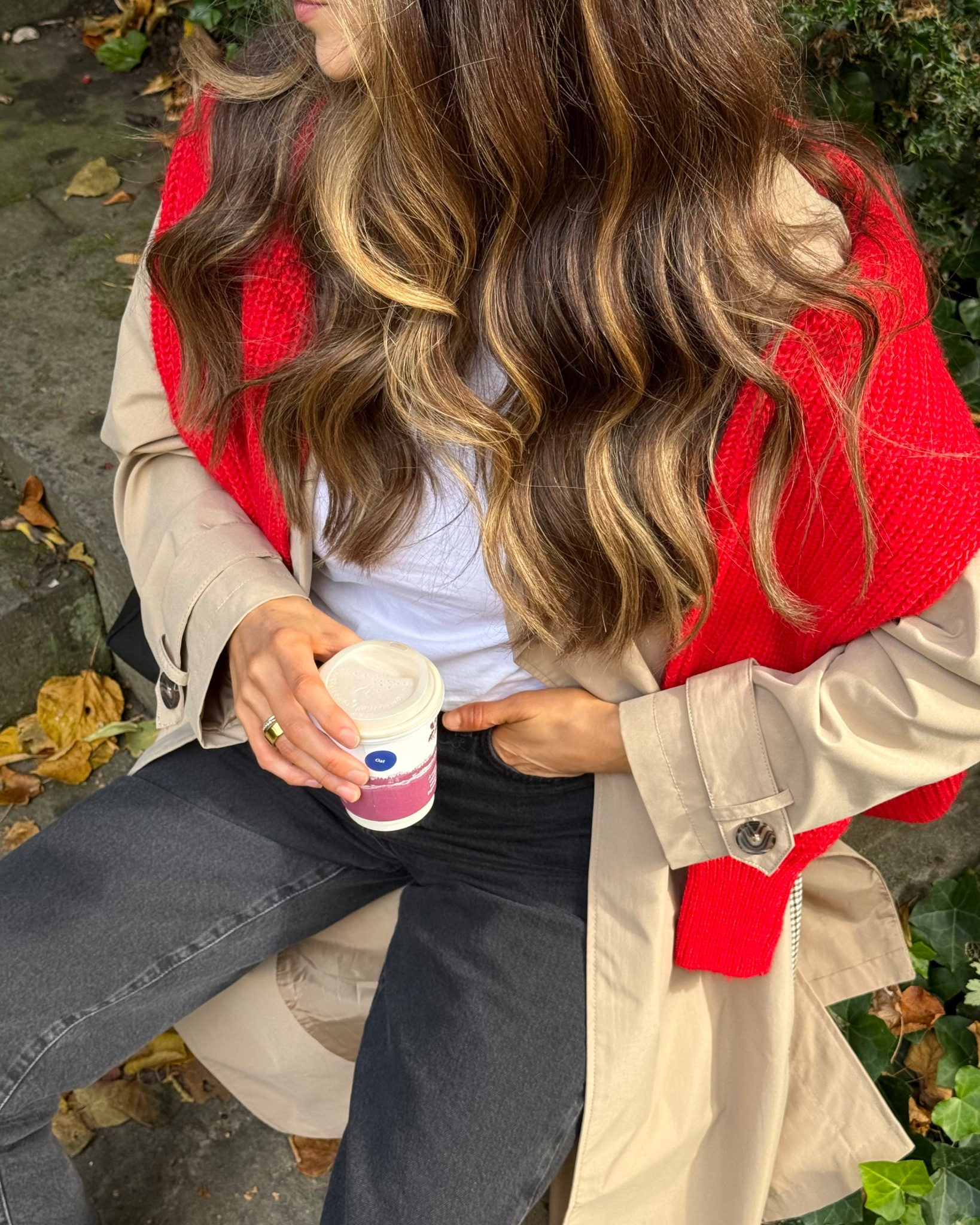 Trench coat paid with black jeans, white t shirt and a red jumper ♥️ 

#LTKautumn #LTKuk #LTKeurope