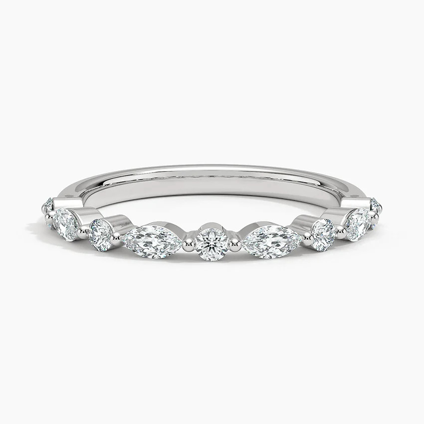 Versailles Half Coverage Lab Diamond Ring (3/8 ct. tw.) in Platinum | Brilliant Earth