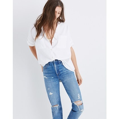 White Cotton Courier Shirt | Madewell
