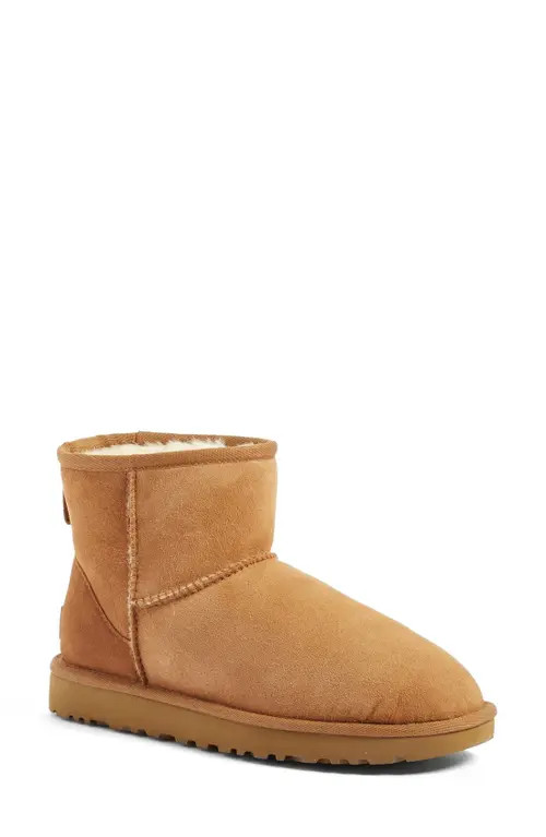 UGG(r) UGG Classic Mini II Genuine Shearling Lined Boot in Chestnut Suede at Nordstrom, Size 7 | Nordstrom