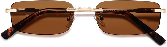SOJOS Trendy Small Square Sunglasses Womens Retro Rimless Sun Glasses Vintage Narrow Shades SJ128... | Amazon (US)