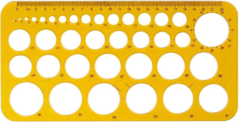 RZDEAL Circle Round Stencil Template Artist Design Drawing Aid Tool (Diameter from 1 mm to 37 mm) | Amazon (US)