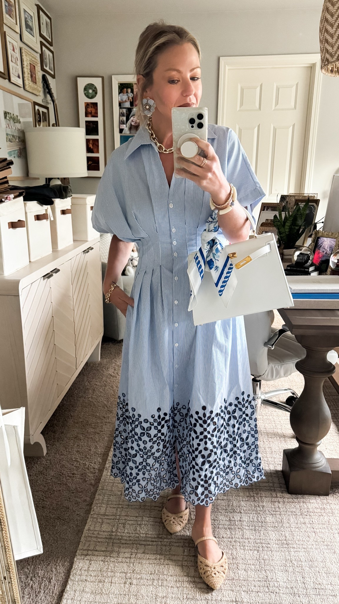 Obsessed with this @Anthropologie dress and now have it in more than a few styles, length, and patterns. Never enough!! The embroidered eyelet detail on this is 😍 in person! 5’3” and TTS -  I can wear a small and XS in this style. Gorgeous dress for a shower, church, day event, or dressed down. Seriously the best dress ever! Several colors and lengths are on sale right now!

#LTKPetite #LTKOver40 #LTKootd
