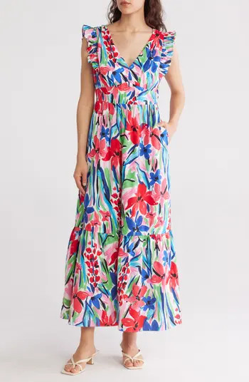 Maggy London Floral Ruffle Tiered Maxi Dress | Nordstromrack | Nordstrom Rack