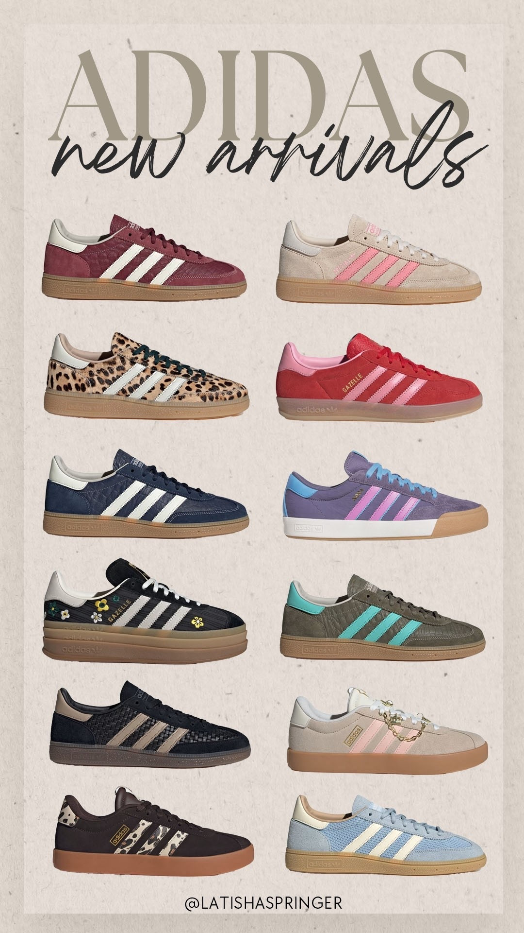 New adidas arrivals! 

#adidas

Adidas sneakers. Valentine’s Day adidas. Red pink adidas. Leopard adidas. Platform adidas. Springy adidas  

#LTKootd #LTKFindsUnder100 #LTKSeasonal