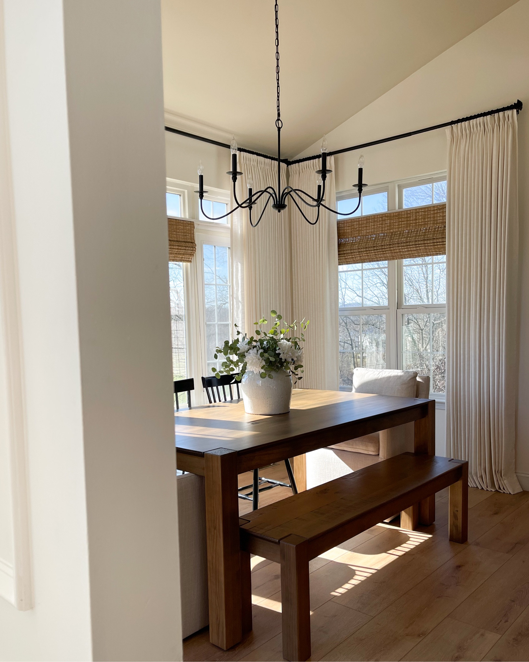 Twopages curtains! 
Use code: COZYWITHKATE to save 8% off your entire purchase! 

✨ DETAILS: 
• COLOR: Ivory White Liz Linen Collection 
• HEADER: Triple pleated 
• LINER: privacy white liner 
• MEMORY SHAPED: Yes 
• SIZE: 120” W x 105” L & 77.5” W x 105” L 


#LTKstyletip #LTKhome #LTKsalealert