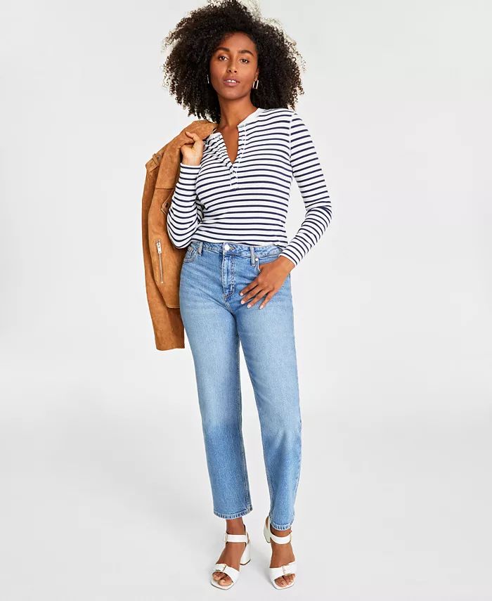 On 34th Women's High Rise Straight-Leg Jeans, Regular and Short Lengths, Created for Macy's - Mac... | Macys (US)