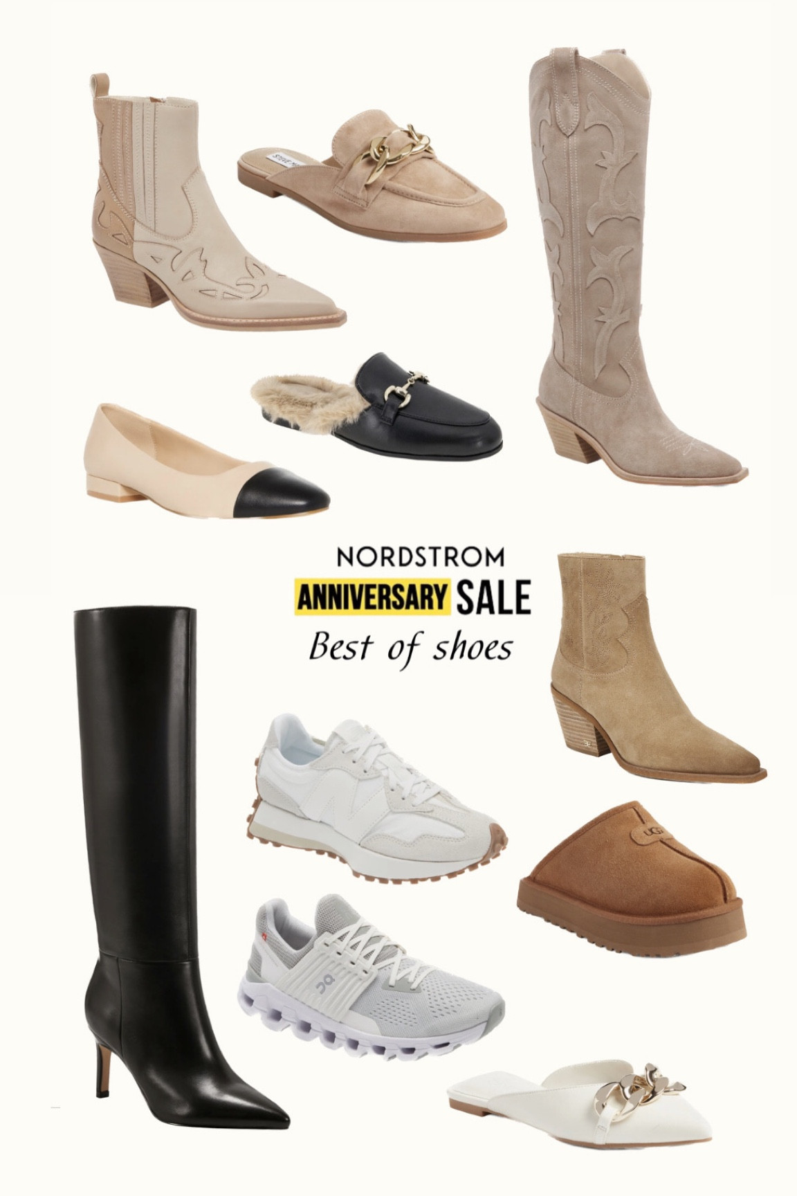 Nsale shoes
Boots
Uggs
Sneakers 
On
New balance 327 
Western boots


#LTKshoecrush #LTKxNSale