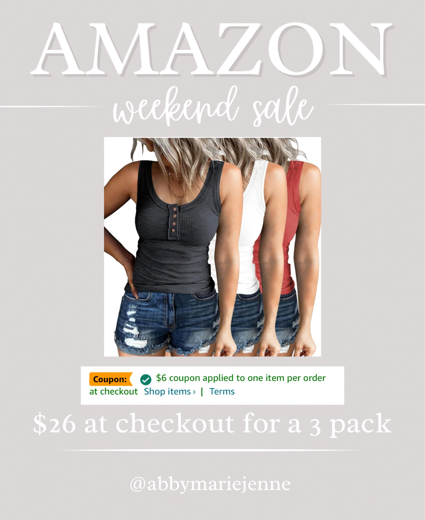 Memorial Day sale
Amazon finds
Amazon tops
Amazon fashion
Summer outfits
Summer tops
Summer clothes
Summer style 
Tank tops

#LTKStyleTip #LTKSeasonal #LTKSaleAlert