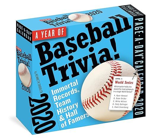 A Year of Baseball Trivia! Page-A-Day Calendar 2020: Immortal Records, Team History & Hall of Fam... | Amazon (US)