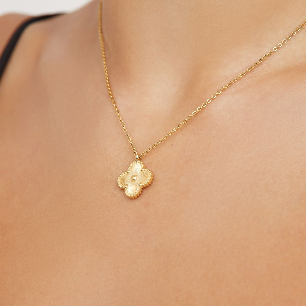 Clover Detail Necklace In Gold | EGO (UK)
