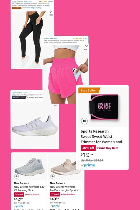 Amazon prime day workout gear, athletic shoes and my favorite sweet sweat band all on sale for Amazon prime day deals 2023. Adidas ultra boost// new balance shoes / longline sports bra / summer workout gear 

#LTKxPrimeDay #LTKshoecrush #LTKFitness