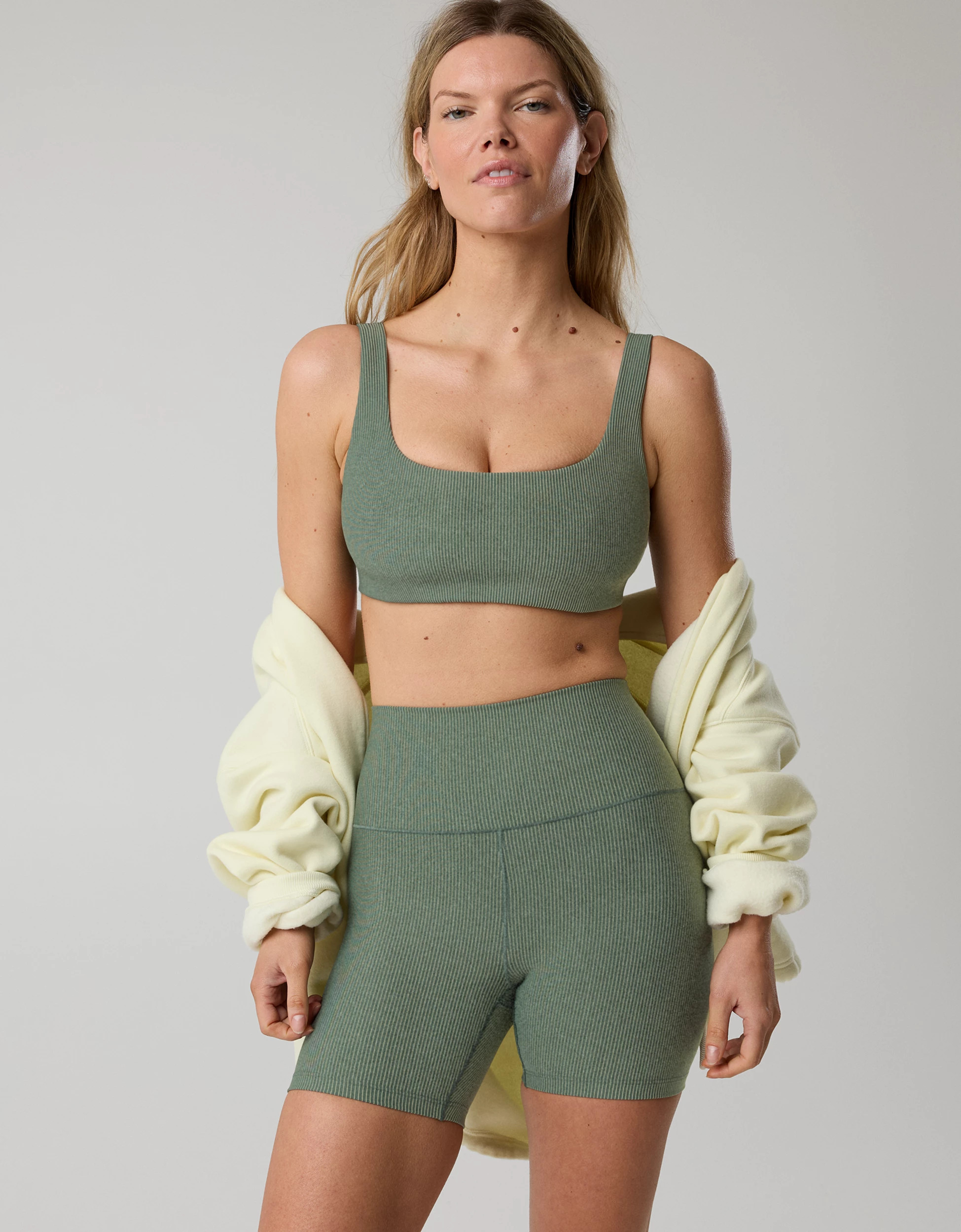 OFFLINE By Aerie Stripe Rib Classic Sports Bra | Aerie