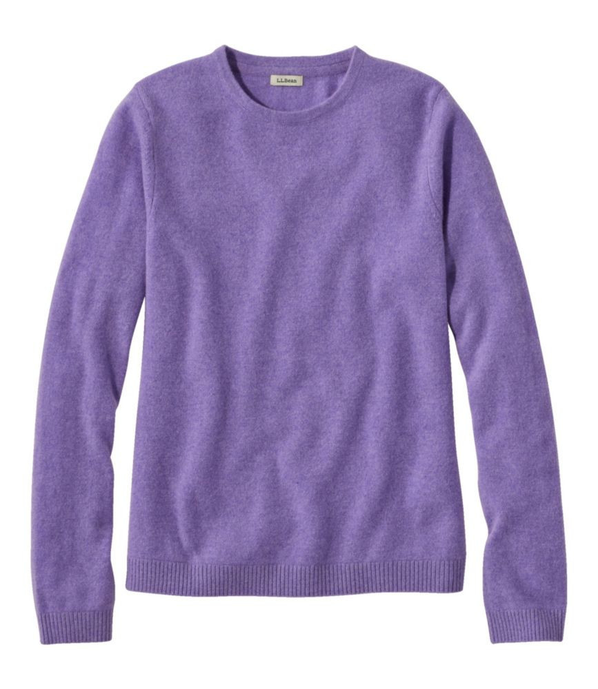 Women's Classic Crewneck Cashmere Sweater Amethyst Heather Medium L.L.Bean | L.L. Bean
