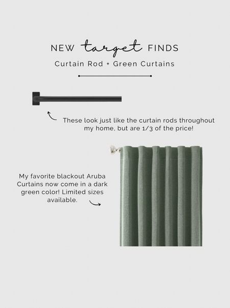 New target curtains and curtain rod! The popular Aruba curtains now come in green!

Interior decor, window covering

#LTKhome #LTKstyletip #LTKunder50