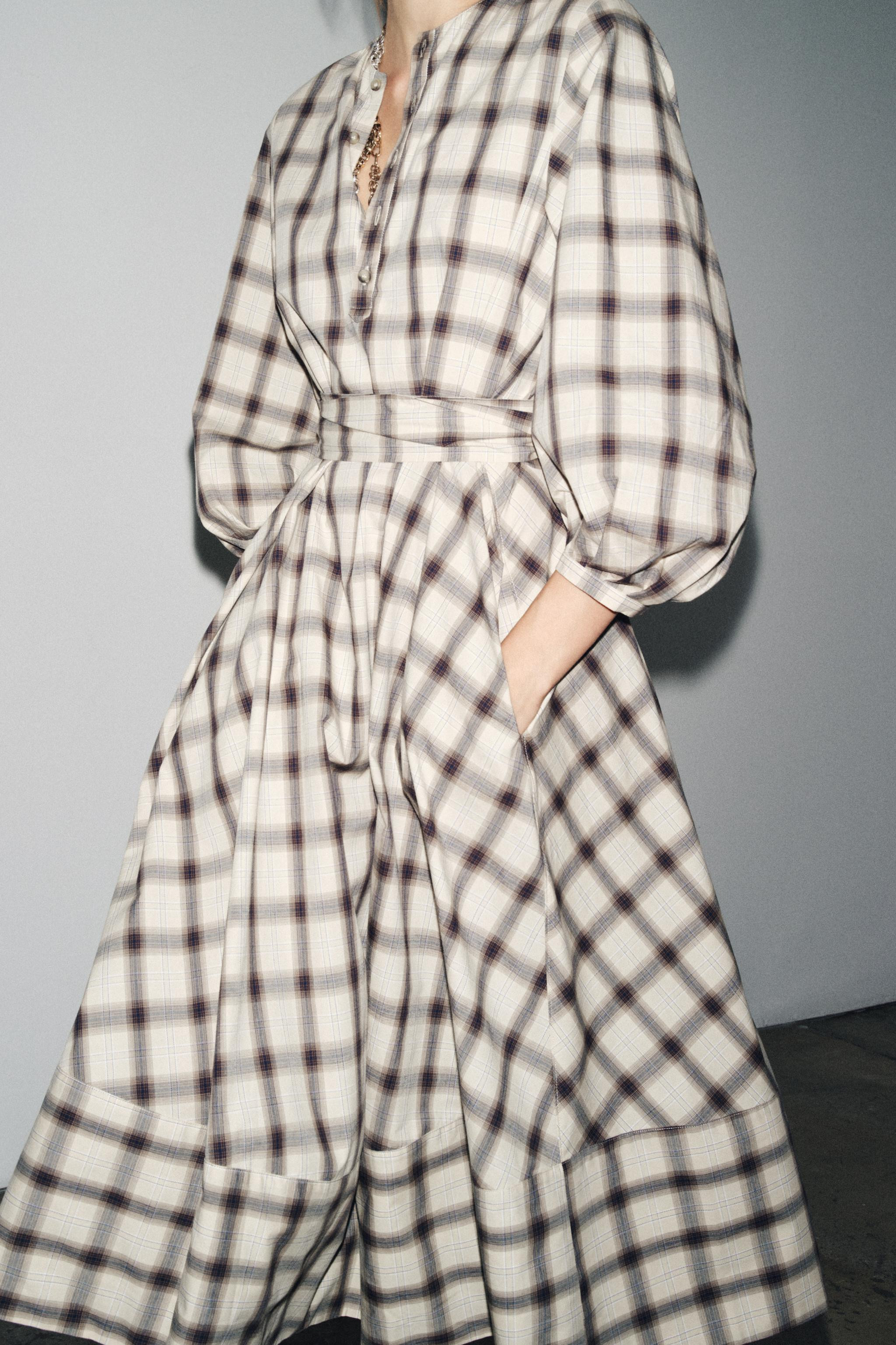 ZW COLLECTION PLAID SHIRT DRESS | Zara US