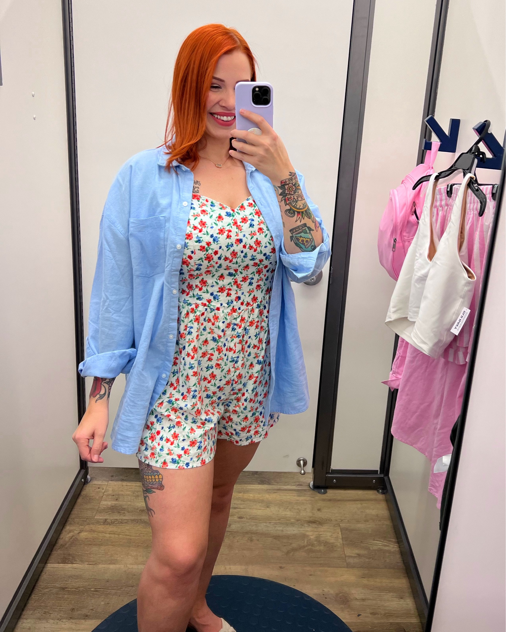 Give me all the cute floral rompers 🤩 Romper- large • Button Down- large 

#LTKMidsize #LTKSeasonal #LTKSaleAlert