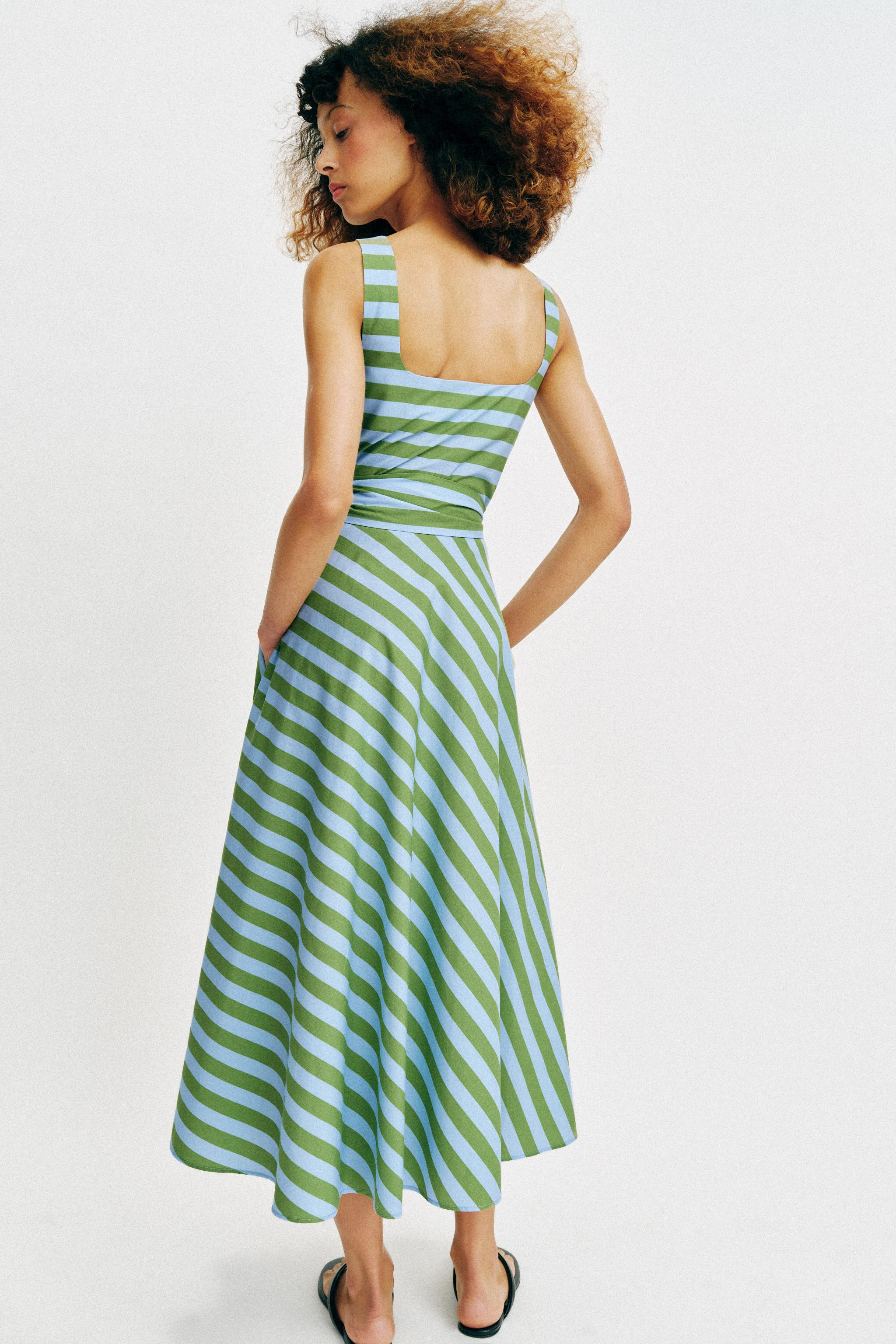 STRIPED BELTED MIDI DRESS | Zara US