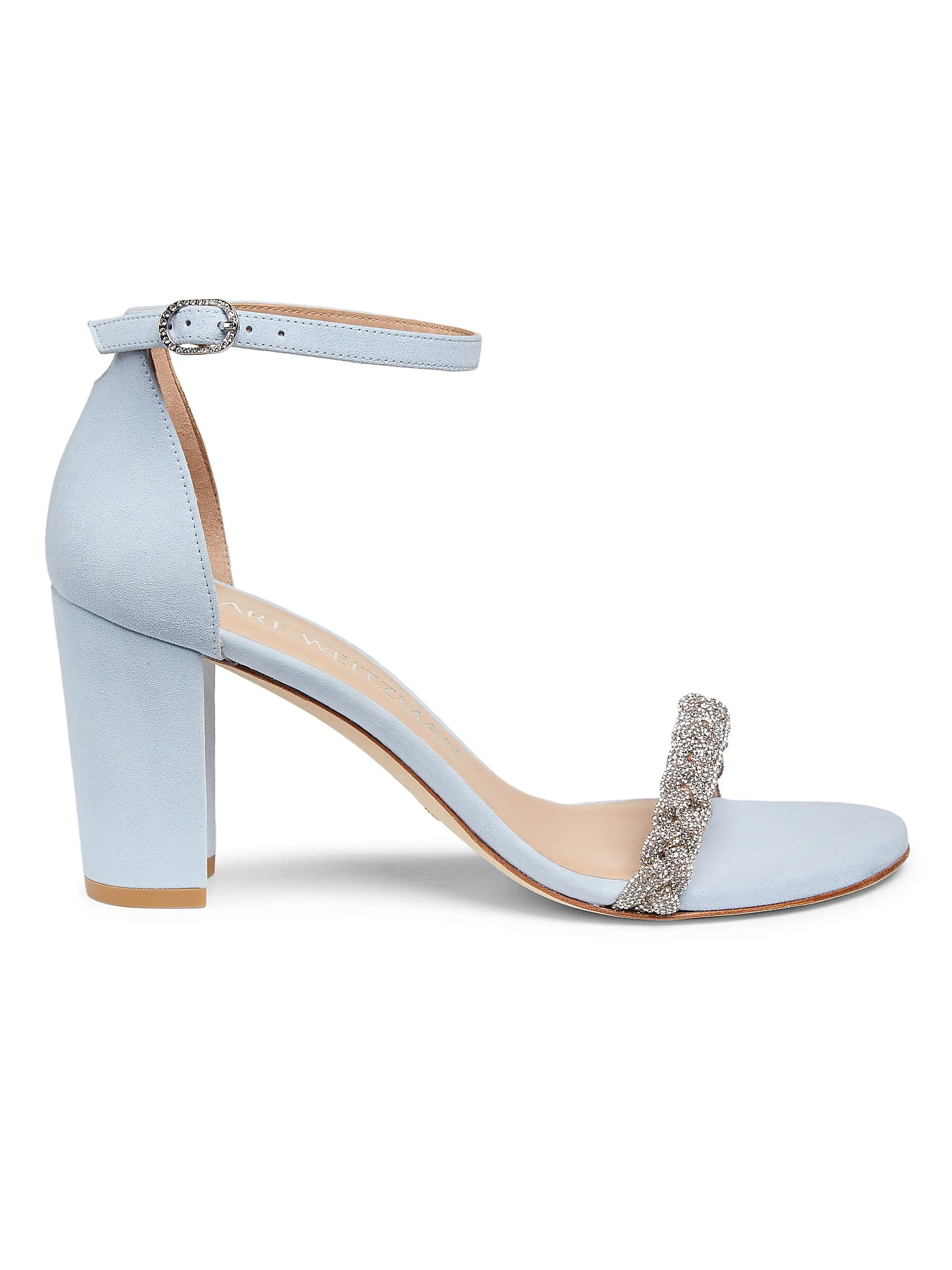 Shop Stuart Weitzman Highshine Nearlynude 80MM Leather Sandals | Saks Fifth Avenue | Saks Fifth Avenue