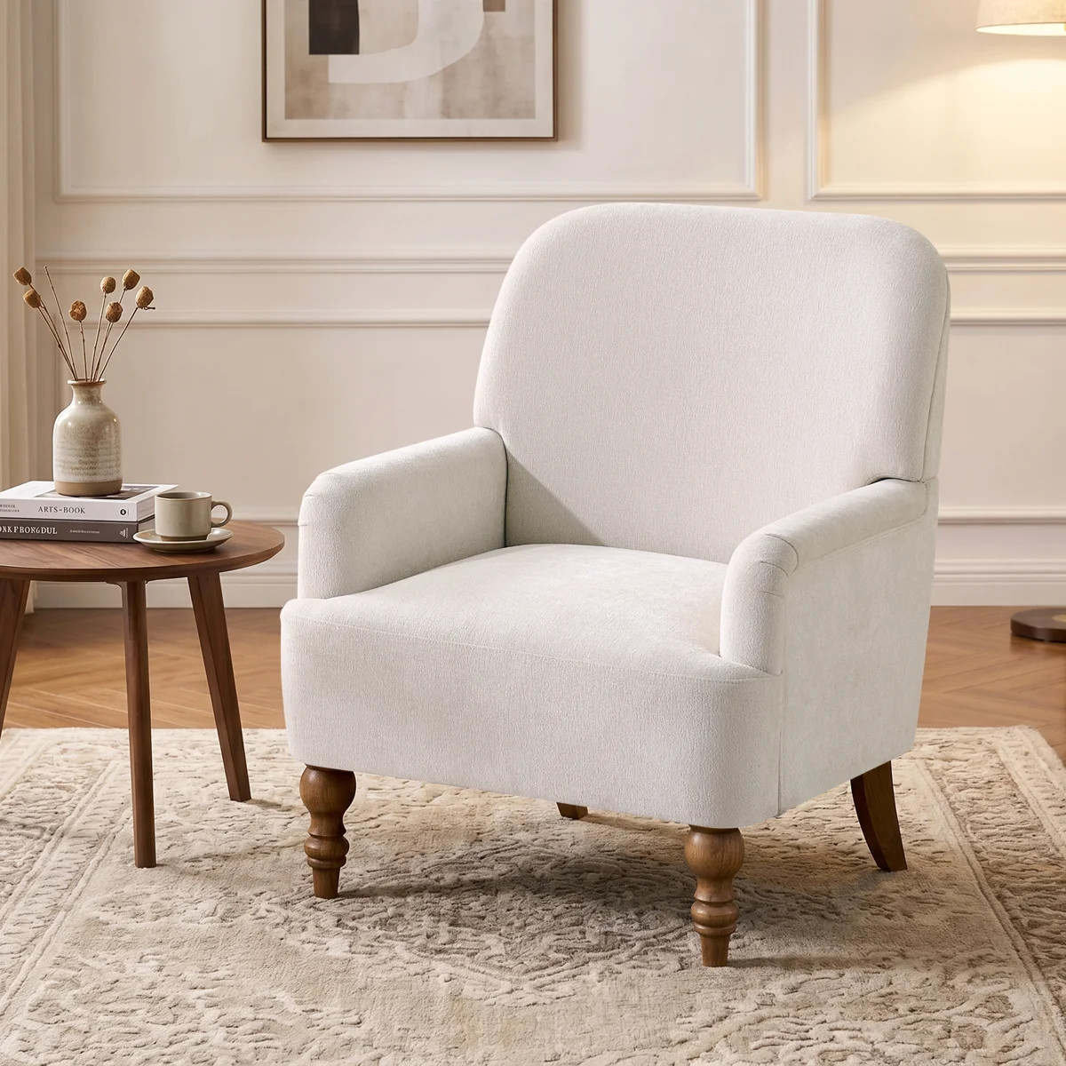 28.7" Upholstered Armchair With Tight Back And Solid Wood Legs | Wayfair North America
