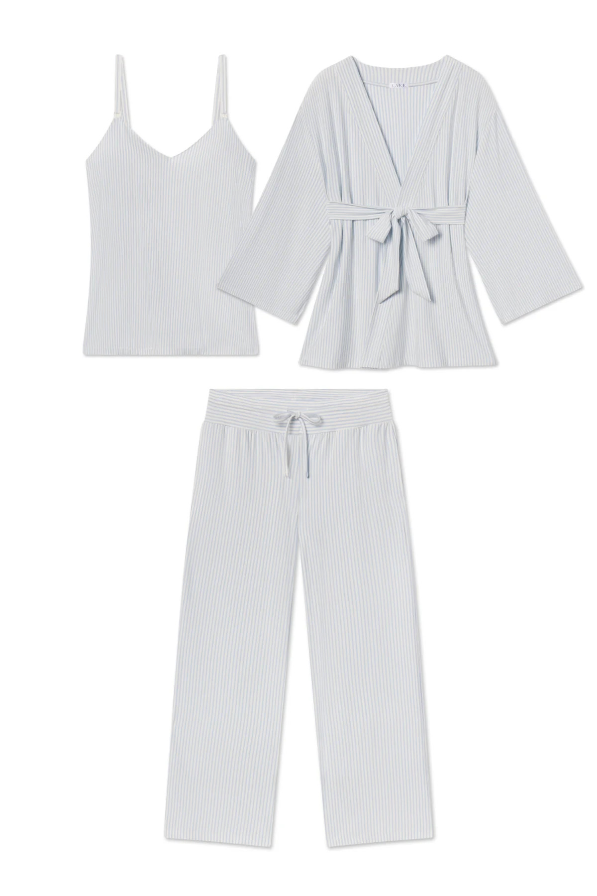 Maternity DreamModal Kimono Three-Piece Set in Fog | Lake Pajamas