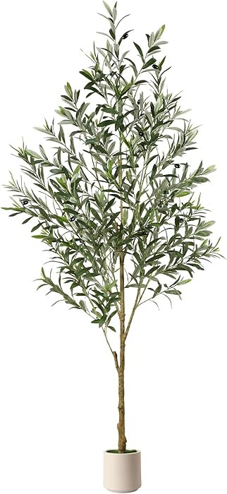 Alupssuc 6FT Artificial Olive Trees, Faux Silk Plant with Lively Artificial Trunk and Lifelike Fr... | Amazon (US)