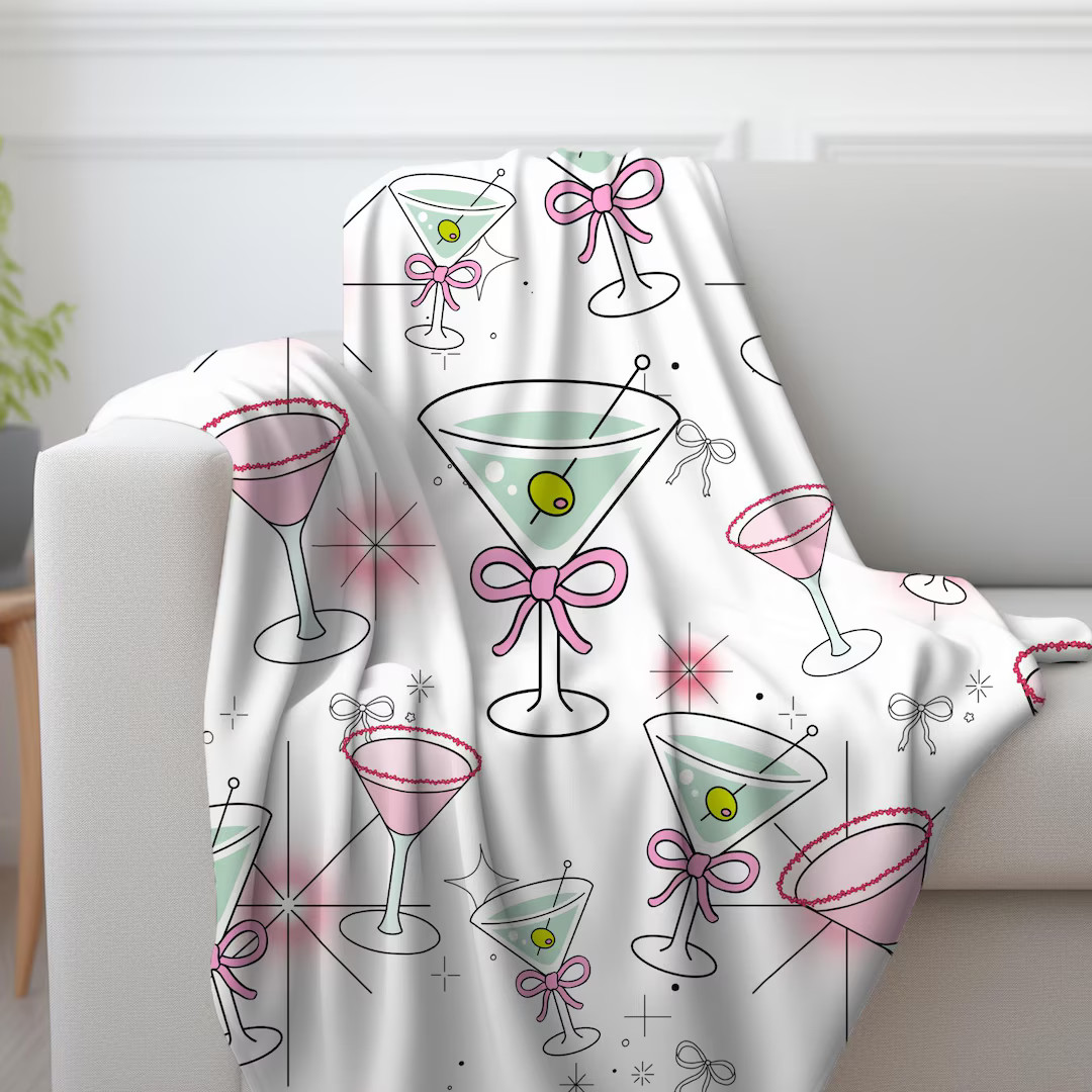 Dirty Martini Blanket,bachelorette Martini,,best Friend Birthday Gift,martini Glasses,martini Pri... | Etsy (US)