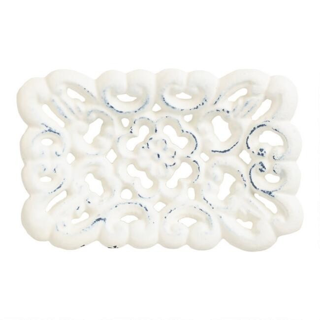 Antique White Metal French Soap Dish | World Market