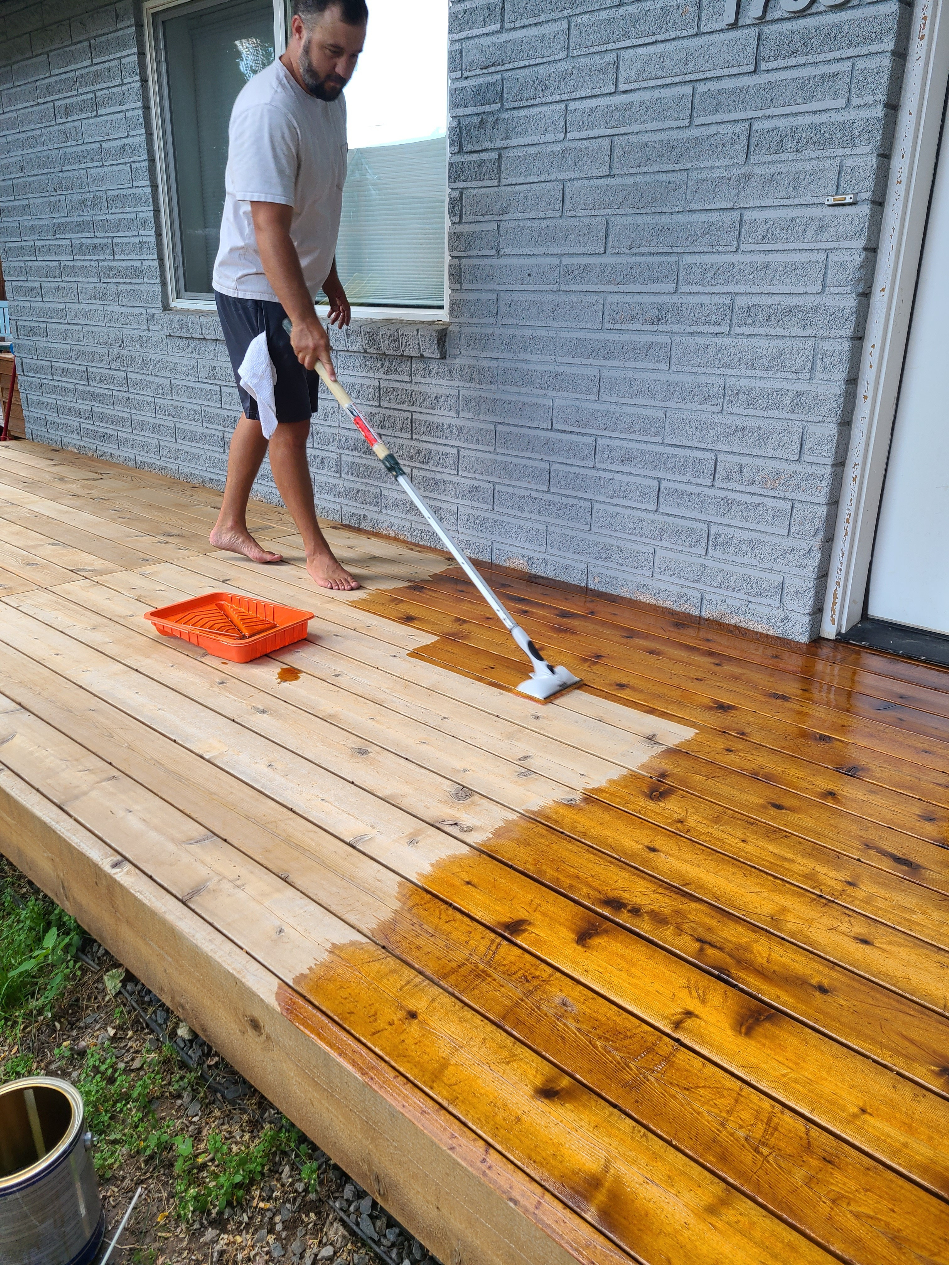 Annual deck oil day. Penofin, a brush, and a few hours. The wood thanks you every time. 

 #LTKSeasonal #LTKHome
