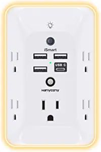 Outlet Extender with Night Light, Multi Plug Outlet, USB Wall Charger Surge Protector 4 USB Charg... | Amazon (US)